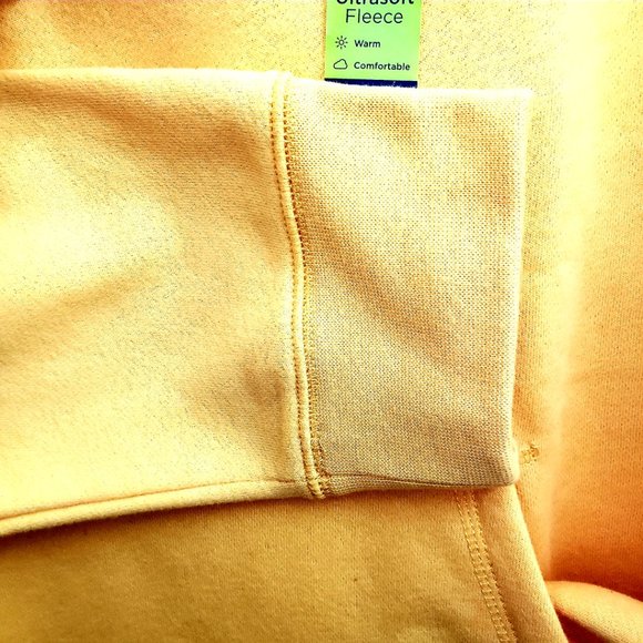 Tek Gear Ultrasoft Fleece Pullover Hoodie, Color - Flame Yellow, Size S, RN#7327 - Picture 5 of 15
